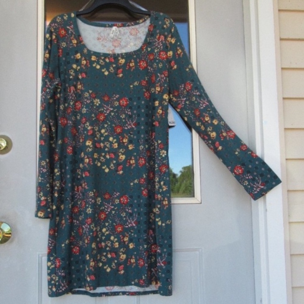 Mudd dress floral print sueded flare dress w stretch casual boho XL jrs - Picture 3 of 10